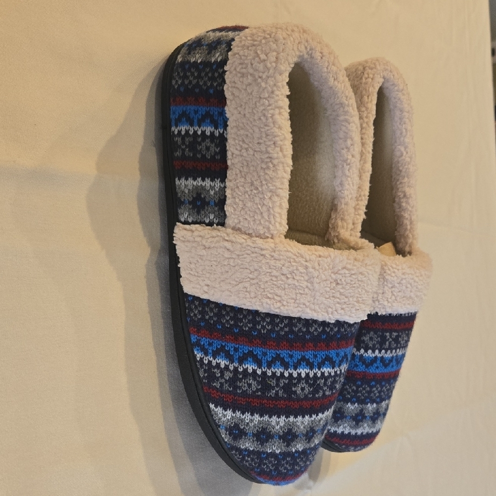 Womens Fair Isle Nordic Moccasin Rockdove Sz 11 Polaris Blue - Picture 4 of 8